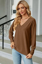 V-Neck Lantern Sleeve T-Shirt Woman T Shirts