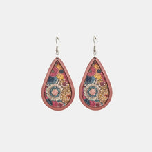 Floral Wood Teardrop Earrings Dusty Pink One Size Earrings