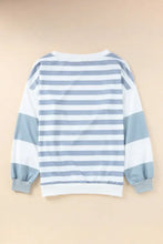 Football Striped Round Neck Long Sleeve Sweatshirt Woman Sweatshirts