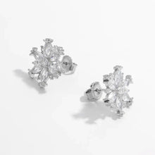 925 Sterling Silver Zircon Snowflake Earrings Earrings