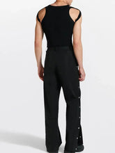 Men's Full Size Cutout Round Neck Tank Plus Size Mens Tops