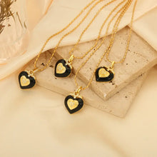 Titanium Steel Heart Shape Necklace Gold One Size Necklaces