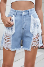 Distressed Fringe Denim Shorts Denim Shorts