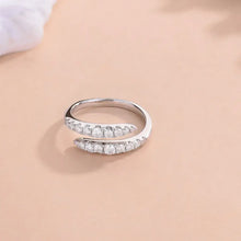 925 Sterling Silver Moissanite Bypass Ring Rings