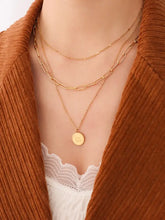 18K Gold-Plated Three-Layered Engraved Necklace Gold One Size Necklaces