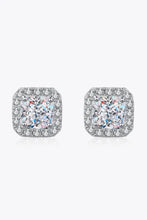 925 Sterling Silver Inlaid 2 Carat Moissanite Square Stud Earrings Earrings