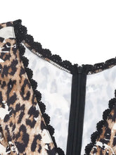 Leopard V-Neck Cap Sleeve Mini Dress Woman Casual Dress