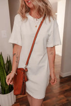 Drop Shoulder Crew Neck Shift T Shirt Dress Woman Casual Dress