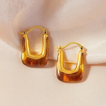 Resin Copper U Shape Earrings Fashion Jewelry