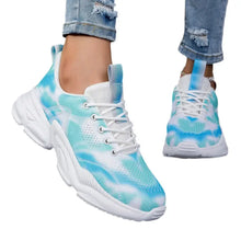 Round Toe Flats Athletic Blue Woman Athletic Shoes