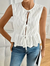 Tied Front Round Neck Tank Tanks & Camis