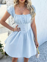 Devine Ruched Puff Sleeve Mini Dress Woman Casual Dress