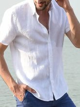 Men's Full Size Button Up Short Sleeve Shirt Plus Size Mens Tops