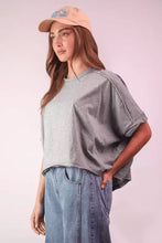 Eco Oversized Crop Comfy Knit Top for Women in Gray Woman T Shirts