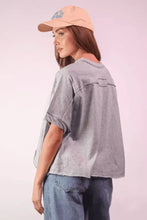 Eco Oversized Crop Comfy Knit Top for Women in Gray Woman T Shirts