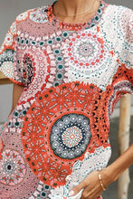 Shiny Printed Round Neck Short Sleeve Tee Woman T Shirts