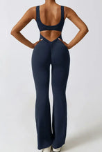 Basic Bae Cutout Ruched Bootcut Sleeveless Active Jumpsuit Woman Activewear