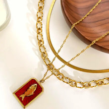 3-Piece 18K Gold-Plated Stainless Steel Necklace Fashion Jewelry