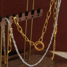 Beaded Double-Layered Titanium Steel Necklace Necklaces