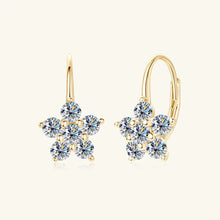 1.2 Carat 925 Sterling Silver Moissanite Flower Huggie Earrings Earrings