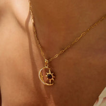 18K Gold-Plated Moon Star Pendant Necklace Gold One Size Necklaces