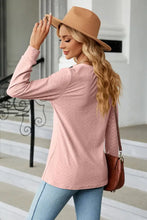 Notched Neck Long Sleeve Buttoned Blouse Woman Blouses