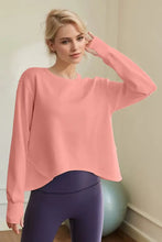 Basic Bae Air Scuba Round Neck Long Sleeve Sweatshirt Sherbet Woman Sweatshirts