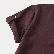 Men's Casual Mandarin Collar Short Sleeve Henley Shirt Mens Tops