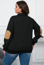 Plus Size Waffle-Knit Collared Neck Sweatshirt Woman Sweatshirts