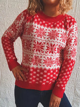 Snowflake Pattern Long Sleeve Sweater Sweater Pullovers