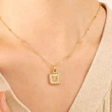 Butterfly Square Titanium Steel Pendant Necklace Gold One Size Necklaces