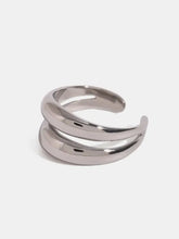 Stainless Steel Double-Layered Ring Silver One Size Fashion Jewelry