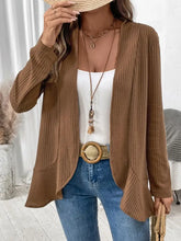 Open Front Long Sleeve Cardigan Woman Outerwear