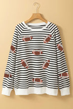 Sequin Football Striped Long Sleeve Sweatshirt Woman Sweatshirts