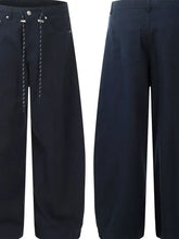 Men's Wide Leg Drawstring Cargo Pants Woman Sweatpants