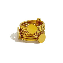 18K Gold-Plated Stainless Steel Wide Band Ring Rings