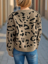 Leopard V-Neck Button Up Cardigan Woman Outerwear