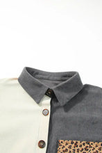 Leopard Button Up Drop Shoulder Jacket Woman Outerwear