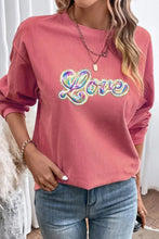 Valentine's Day LOVE Round Neck Long Sleeve Sweatshirt Woman Sweatshirts