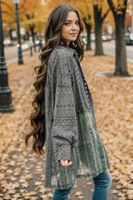 Openwork Button Up Long Sleeve Shacket Woman Outerwear