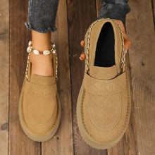 Round Toe Platform Loafers Camel Woman Loafers