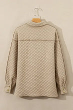 Exposed Seam Collared Neck Button Up Shacket Woman Outerwear