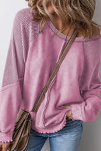 Exposed Seam Long Sleeve Sweatshirt Dusty Pink Woman Sweatshirts