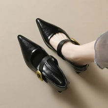 Point Toe Block Heels Slip-Ons Woman Loafers