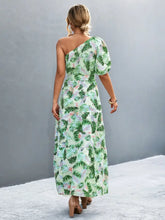 Printed Tie Waist One Shoulder Maxi Dress Woman Maxi Dress
