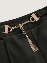 Chain Detail High Waist Pants Woman Pants
