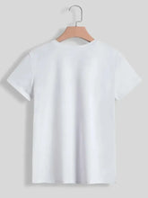 LUCKY Round Neck Short Sleeve T-Shirt Woman T Shirts
