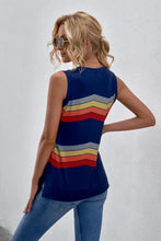 Printed Side Slit Round Neck Tank Tanks & Camis