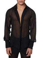 Men's Full Size Collared Neck Long Sleeve Shirt Plus Size Black Mens Tops