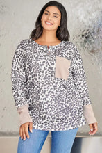 Plus Size Leopard Print Long Sleeve Sweatshirt Woman Sweatshirts